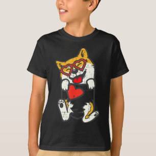 Camiseta Pies De Shiba Inu Bolsillo Corazón Día De San Vale