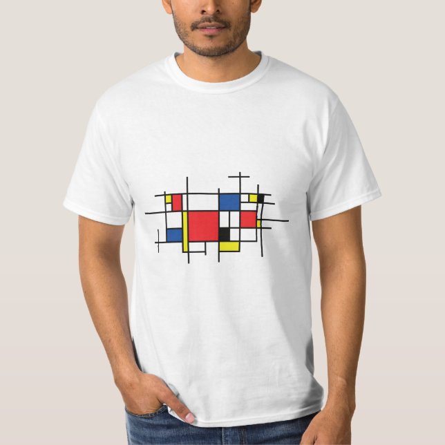 Camiseta Piet Mondriaan, Abstracte moderne kunst (Anverso)