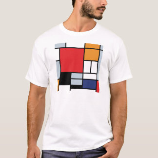 Camiseta Piet Mondrian - Composición con el plano rojo gran