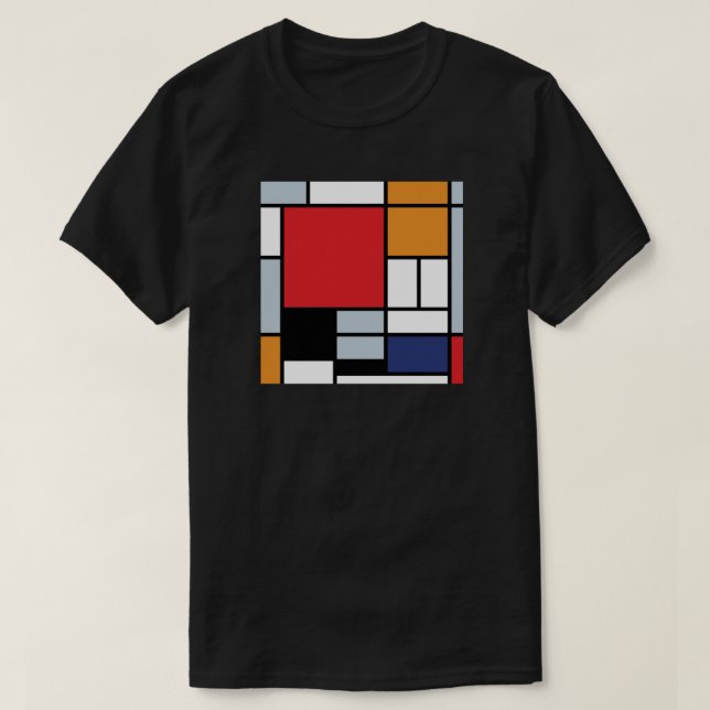 Camiseta Piet Mondrian - Composición con el plano rojo gran (Diseño del anverso)