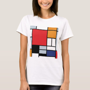 Camiseta Piet Mondrian - Composición con gran plano rojo