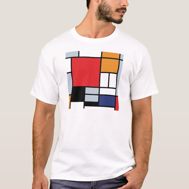 Camiseta Piet Mondrian - Composición con gran plano rojo (Anverso)
