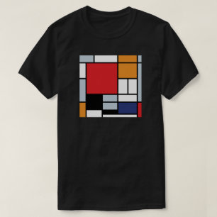 Camiseta Piet Mondrian - Composición con gran plano rojo
