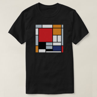 Camiseta Piet Mondrian - Composición con gran plano rojo