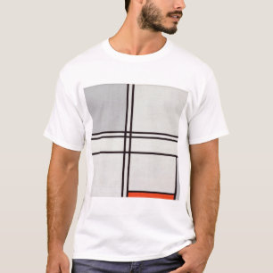 Camiseta Piet Mondrian Composition (No. 1) Gray-Red.