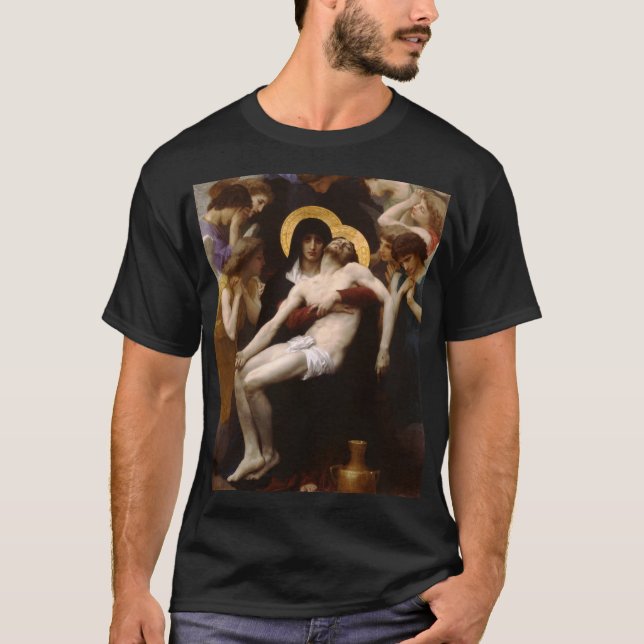 Camiseta Pieta por la OSCURIDAD de Bouguereau (Anverso)