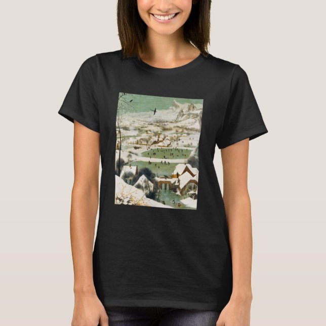 Camiseta Pieter Bruegel El anciano los cazadores en la niev (Anverso)