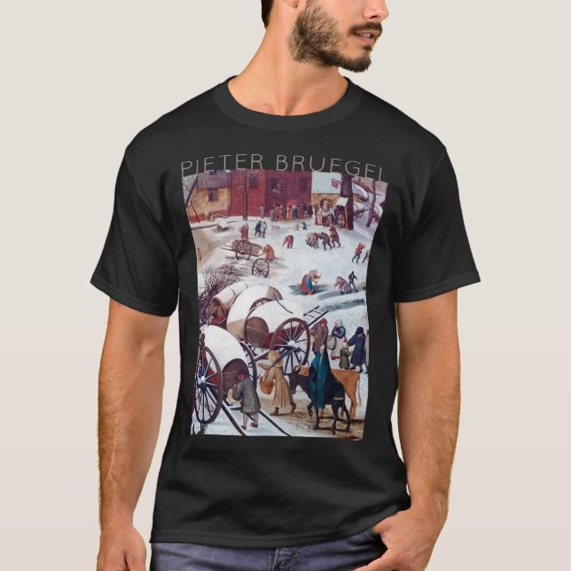 Camiseta Pieter Bruegel, el mayor, el censo en Belén (Anverso)