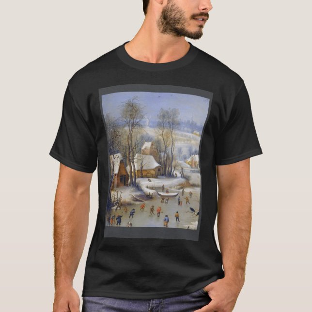 Camiseta Pieter Bruegel El paisaje invernal más viejo con B (Anverso)