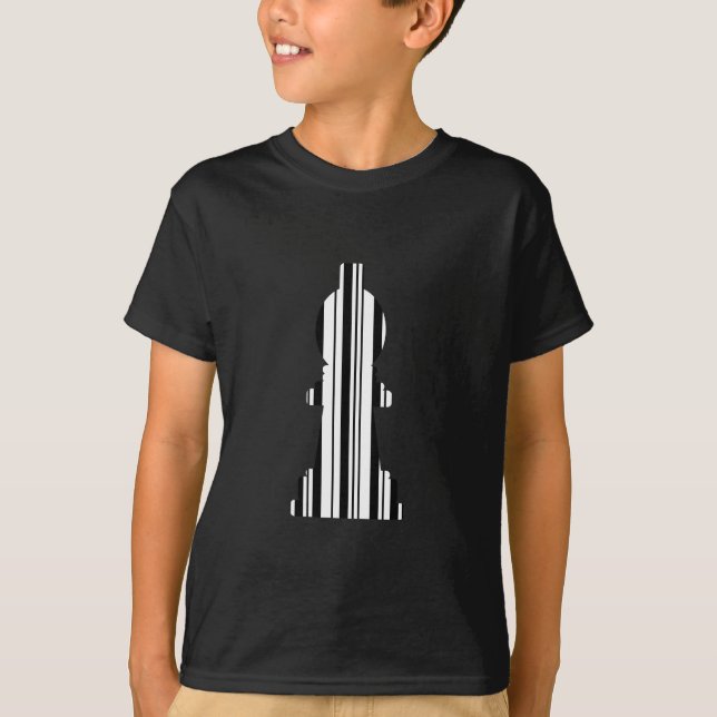Camiseta pieza de ajedrez alfil código de barras Código de  (Anverso)