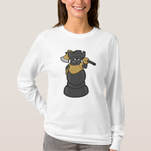 Camiseta Pieza de ajedrez arrollada al ajedrez con hacha