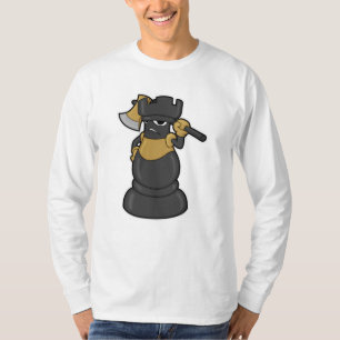 Camiseta Pieza de ajedrez arrollada al ajedrez con hacha