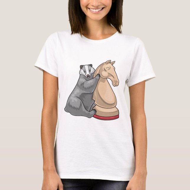 Camiseta Pieza de ajedrez Caballero Tejón Ajedrez (Anverso)