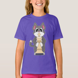 Camiseta Pieza de ajedrez de gato King Chess
