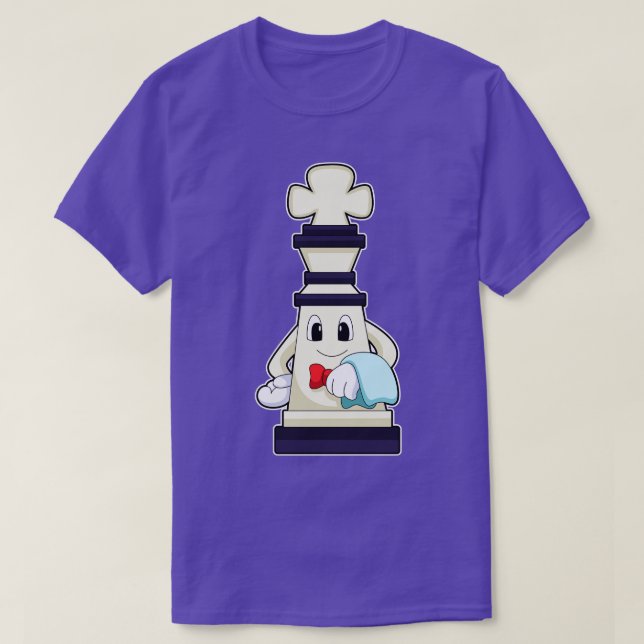 Camiseta Pieza de ajedrez King como camarero con toalla (Diseño del anverso)