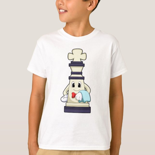 Camiseta Pieza de ajedrez King como camarero con toalla (Anverso)