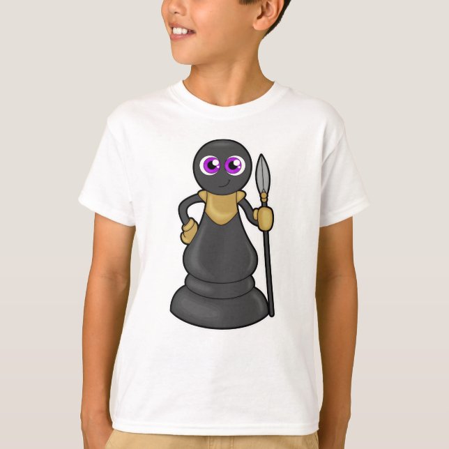 Camiseta Pieza de ajedrez pegada al ajedrez con Spear (Anverso)