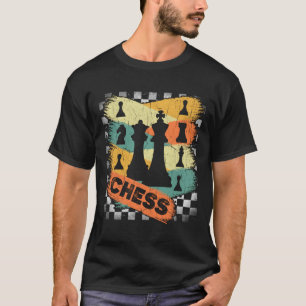 Camiseta Pieza de ajedrez retro vintage de ajedrez reina aj
