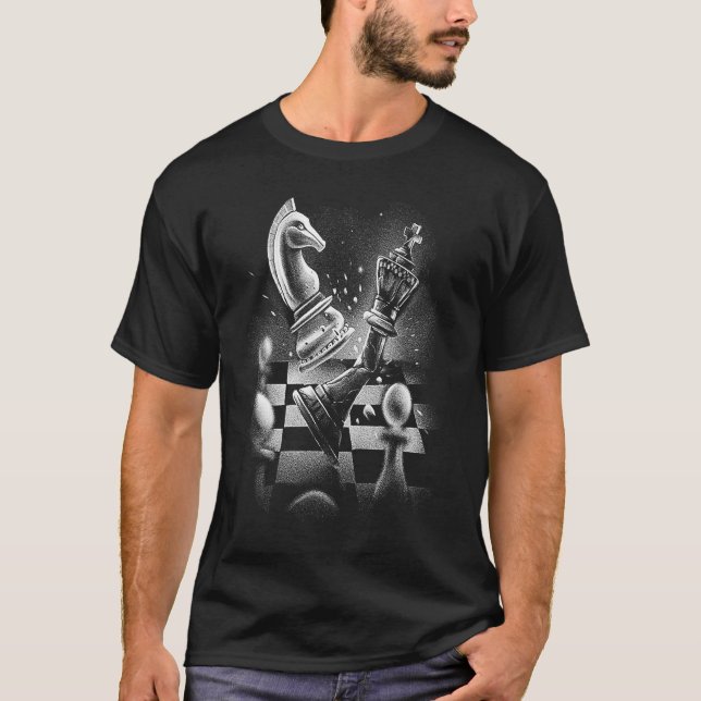 Camiseta Pieza de ajedrez rota la batalla de ajedrez (Anverso)