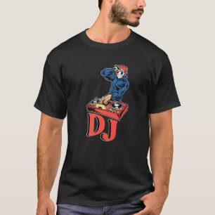 Camiseta Pieza de auricular del DJ Turntable Bass Music Roc