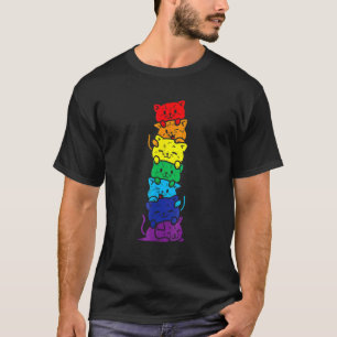 Camiseta Pieza De Gato Orgullo Gay Arcoiris Mascota De Anim