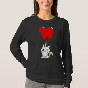 Camiseta Pieza de globo de gato de unicornio de 11 años