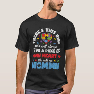 Camiseta Pieza De Mi Hija Autista Del Corazón, Mamá Autismo