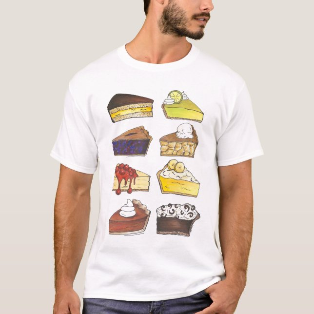 Camiseta Pieza de rebanada de carne de gallina de postre de (Anverso)