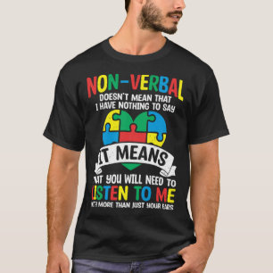 Camiseta Pieza de Rompecabezas Apoyo Autismo No Verbal Conc