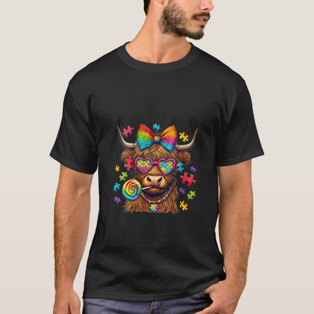 Camiseta Pieza de rompecabezas de la vaca de la cuchara de  (Anverso)