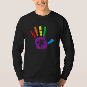 Camiseta Pieza de rompecabezas de mano de autismo autista d