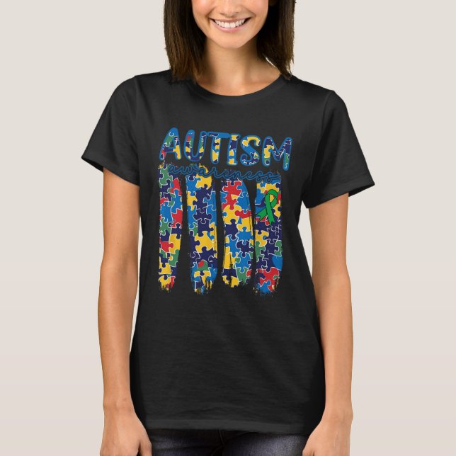 Camiseta Pieza de rompecabezas del broche del espectro de l (Anverso)