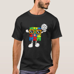 Camiseta Pieza de rompecabezas Jugando Autismo de Voleibol 