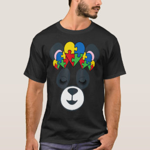 Camiseta Pieza de rompecabezas linda con cara de panda para
