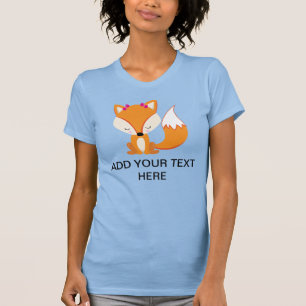 Camiseta Pieza de texto de chica de zorro de corte personal