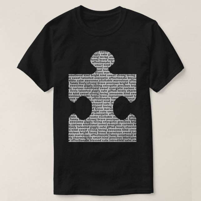 Camiseta Pieza del rompecabezas de la conciencia sobre el a (Diseño del anverso)