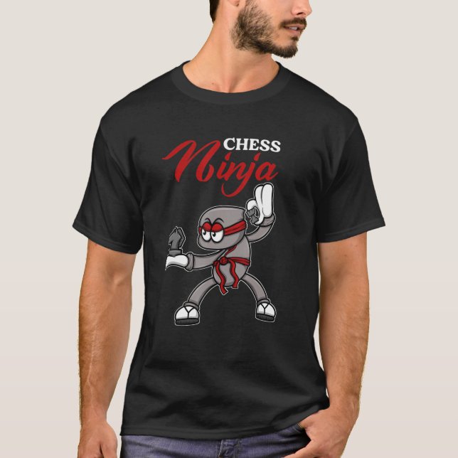 Camiseta Piezas de ajedrez de ajedrez ajedrez Ninja Chess (Anverso)