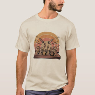 Camiseta Piezas de ajedrez de caballo vintage de moda Table