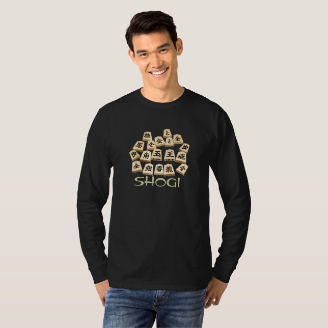 Camiseta Piezas de ajedrez Shogi japonesas (Anverso completo)