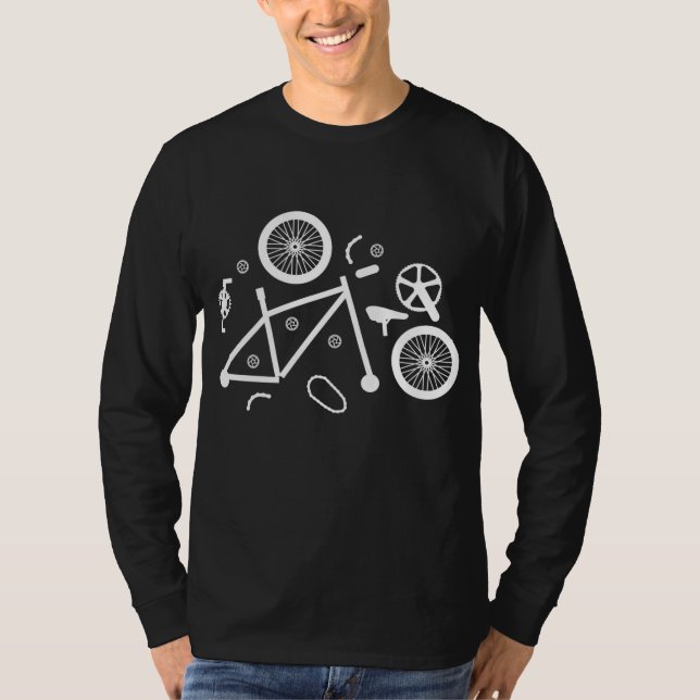 Camiseta Piezas de bicicleta Bicicleta Anatomía Bicicleta (Anverso)