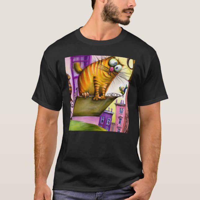 Camiseta Piezas de gato de colores brillantes (Anverso)