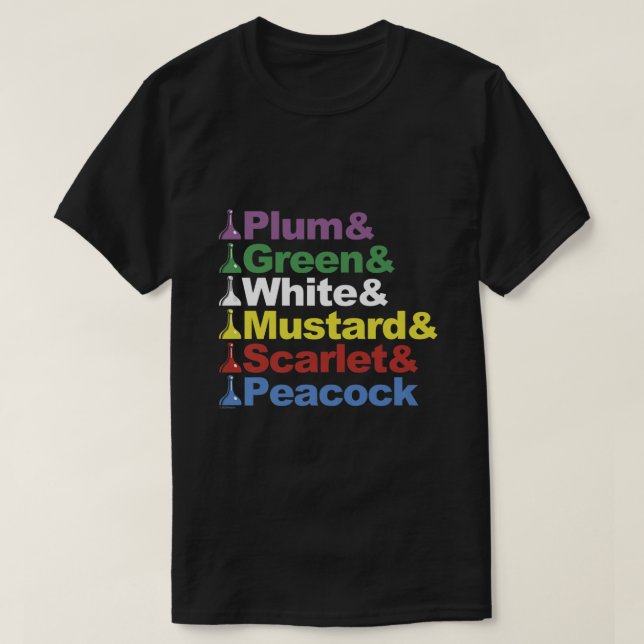 Camiseta Piezas de juego de pila de nombres de caracteres d (Diseño del anverso)