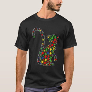 Camiseta Piezas de rompecabezas de animales lémur Concienci