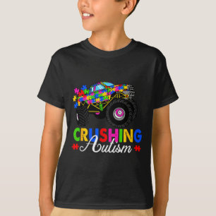 Camiseta Piezas de rompecabezas de camión monstruo aplastan