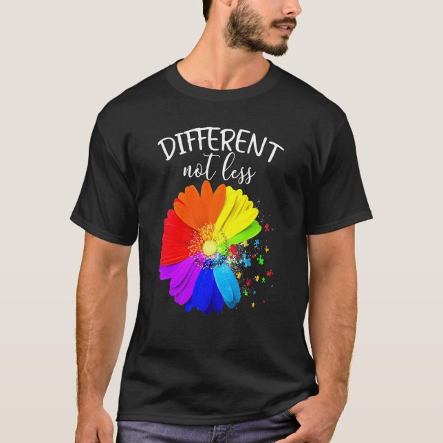 Camiseta Piezas de rompecabezas de flores diferentes no men (Anverso)