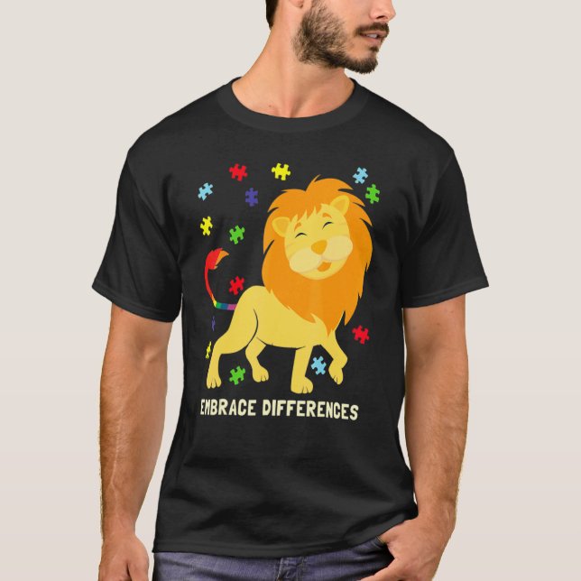 Camiseta Piezas de rompecabezas de león con conciencia del  (Anverso)