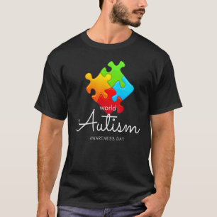 Camiseta Piezas de Rompecabezas Mes del Día Mundial de Conc