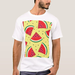 Camiseta Piezas de sandía: patrón amarillo de verano
