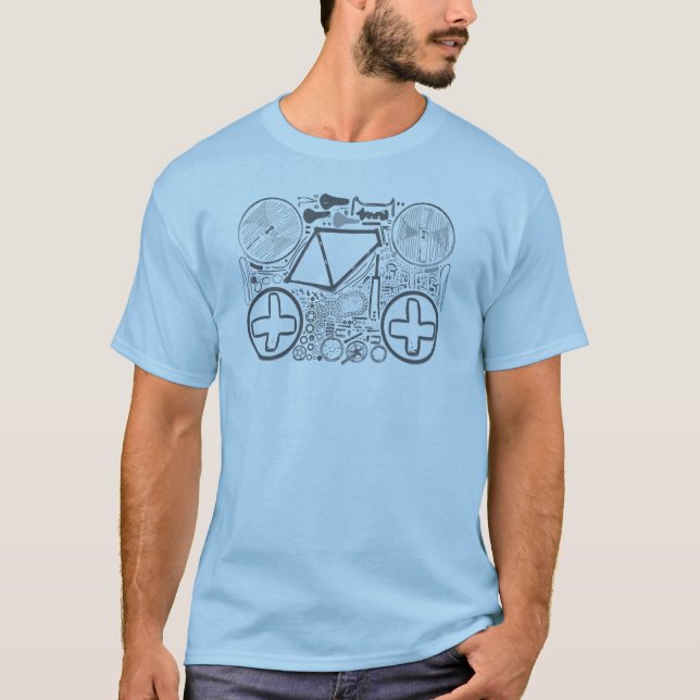 Camiseta Piezas de una bicicleta (Anverso)