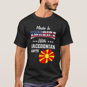 Camiseta Piezas macedonias de América Mapa de Macedonia Ban